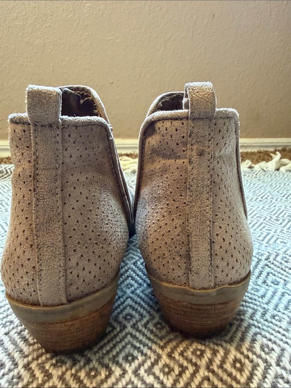 Report Women’s Suede Perforated Slip-On Ankle Boots - Taupe - Picture 16 of 16